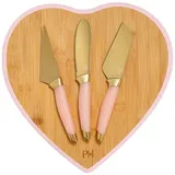 Paris Hilton – 4-teiliges Brett- und Käsemesser-Set aus Edelstahl und Bambus – Inkl. Wendbarem Schneidebrett, Silber