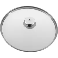 Klamer Pfannendeckel 28 cm, Edelstahl Universal-Pfannendeckel für Pfannen und Töpfe, Glasdeckel spülmaschinengeeignet mit Überlaufschutz, Topfdeckel