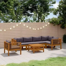 vidaXL Garten-Lounge-Set 7-tlg. grau Akazie