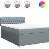 vidaXL Boxspringbett 140 x 200 cm Hellgrau