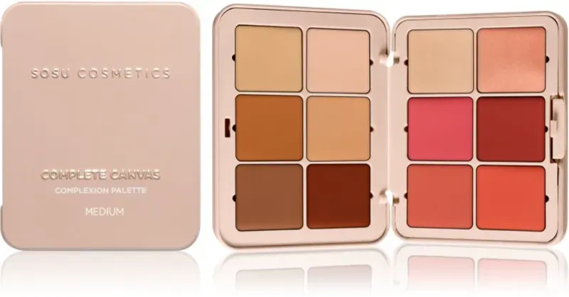 SOSU Cosmetics Complete Canvas Complexion Palette Lidschatten & Kontourpalette für das Gesicht Farbton Medium 26.4 g