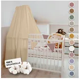 lilimaus Betthimmel Babybett [in 12 Farben] Himmel Babybett aus 100% Baumwolle Musselin - Betthimmel Mädchen & Jungen - Himmelbett Vorhänge als Kinderzimmer & Babyzimmer Deko - Baby Bett Vorhang