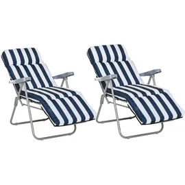 Outsunny Sonnenliege 60 x 75 x 102 cm Blau