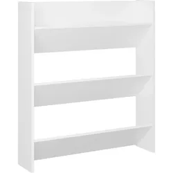 vidaXL Wand-Schuhschrank Weiß 80x18x90 cm Holzwerkstoff