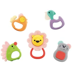 Moni Beißring-Set Wald 5-tlg E318A verschiedene Tierformen Greifling ab 3 Monate bunt
