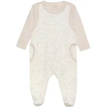 FIXONI Kinder Langarmbody "Body LS w.Velour Romper" in Beige | Gr.: 56