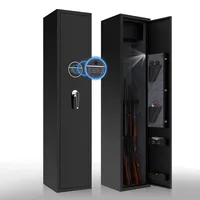 Waffenschrank, Waffentresore mit elektronischen Zahlenschlössern zur Aufbewahrung von Langwaffen, Pistolen und Munition (Schwarz, 5 Gewehre)