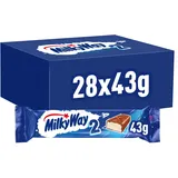 Milky-Way Milky Way Schokoriegel, Schokolade mit Milchcreme, 28 Doppelriegel im Karton (28 x 43g)