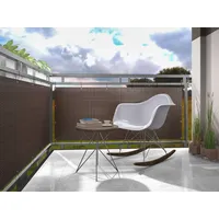 Dynamic24 Polyrattan Sichtschutzmatte 300x100 Balkon Sichtschutz Zaun Windschutz braun