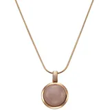 ZEEme Kette mit Anhänger 925 Sterling Silber rosé-vergoldet mit echtem Rosenquarz 12mm rot