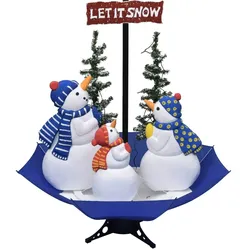 vidaXL Weihnachtsbaum mit Schnee und Schirm-Fuß Blau 170 cm PVC