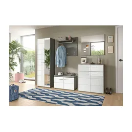 xonox.home Schuhschrank Salsa ca. 80x90x37 cm Weiß/Rauchsil.