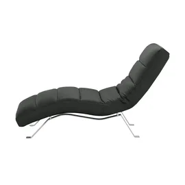 Ravensberger Werkstätten Relaxliege Swing Leder 65 x 95 x 171 cm Schwarz mit Kopfteil