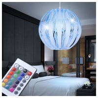 etc-shop LED Pendelleuchte, Leuchtmittel inklusive, Warmweiß, Farbwechsel, Pendelleuchte Hängelampe Hängeleuchte Höhenverstellbar RGB LED H 150cm weiß