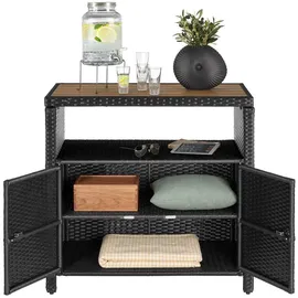 Tectake Gartenschrank Monscia Aufbewahrung Schwarz 90x55,5x87 cm