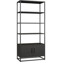 [en.casa] Bücherregal Hailuoto 80 x 40 x 180 cm Schwarz