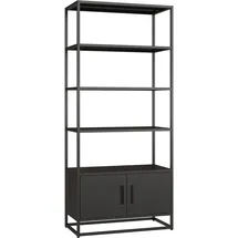 [en.casa] Bücherregal Hailuoto 80 x 40 x 180 cm Schwarz