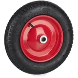 Relaxdays Schubkarrenrad 3.00-8 luftbereift Rot,Schwarz