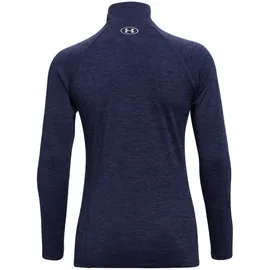 Under Armour Tech 1/2-Zip langarm Sweatshirt Damen 410 midnight navy/cadet/metallic silver M