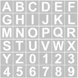 Buchstaben- und Zahlenschablonen, wiederverwendbar, waschbar, Alphabet-Schablonen, umweltfreundlich 36pcs & 3 Inch