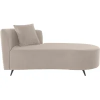 Recamiere ANDAS "Hulby" Sofas Gr. B/H/T: 182 cm x 82 cm x 90 cm, Samtoptik, Recamiere links, ohne Hocker, beige Longchair wahlweise mit und ohne Hocker Armlehne links oder rechts