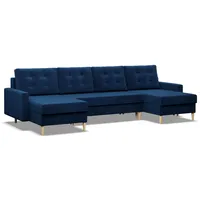 mebligo U-Ecksofa, Blau, 294x140cm - Blau