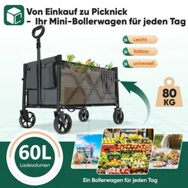 Sekey Bollerwagen Faltbar Klein 70L 80KG grau