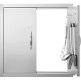 Vevor Grill-Zugangstür 610 x 610 mm Edelstahl silber