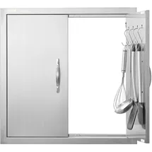 Vevor Grill-Zugangstür 610 x 610 mm Edelstahl silber