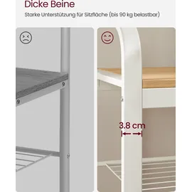VASAGLE Garderobenständer HSR40W 183 x 72 x 33,7 cm Eichenfarben-weiß