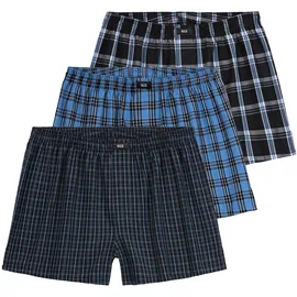 H.I.S. Webboxer kariert blau S 3er Pack
