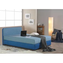 Boxspringbett MAINTAL, blau (hellblau, blau), B:98cm L:208cm, Komplettbetten, Boxspringbett