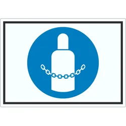 Gasflaschen sichern Symbol Aufkleber A9 (37x52mm)