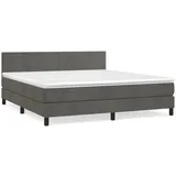 vidaXL Boxspringbett mit Matratze Dunkelgrau 160x200 cm Samt1397483