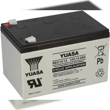 YUASA Blei-Akku REC14-12 Pb 12V / 14Ah zyklenfest Faston 6,3mm