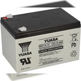 YUASA Blei-Akku REC14-12 Pb 12V / 14Ah zyklenfest Faston 6,3mm