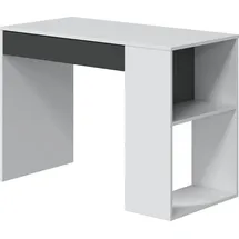 Dmora Schreibtisch Danani, Wendeschreibtisch mit Schublade, Arbeits- oder Bürotisch für PC, 101x50h73 cm, Weiß und Anthrazit - Weiß