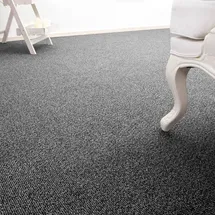 Andiamo Teppichboden ANDIAMO "Carlos, Feinschlinge, Gesamthöhe 6,5 mm, Made in Netherlands", grau (anthrazit), B:500cm L:200cm, Polypropylen, Teppiche, melierte Optik, Breite 200, 400 cm oder 500 cm, strapazierfähig