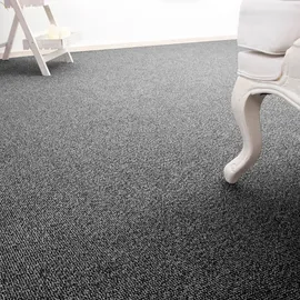 Andiamo Teppichboden ANDIAMO "Carlos, Feinschlinge, Gesamthöhe 6,5 mm, Made in Netherlands", grau (anthrazit), B:500cm L:200cm, Polypropylen, Teppiche, melierte Optik, Breite 200, 400 cm oder 500 cm, strapazierfähig
