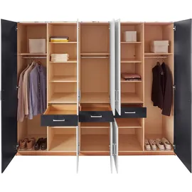 Priess Kleiderschrank 230 x 193 x 55 cm Schwarz