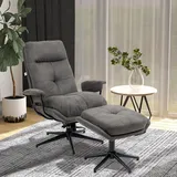 Homcom Relaxsessel mit Hocker 91 x 78 x 150 cm Dunkelgrau