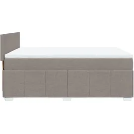 vidaXL Boxspringbett mit Matratze Taupe 140x200 cm Stoff