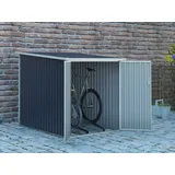 vente-unique Fahrradunterstand Fahrradschuppen Stahl - 2,81 m2, - Niki - Grau