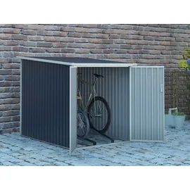 vente-unique Fahrradunterstand Fahrradschuppen Stahl - 2,81 m2, - Niki - Grau