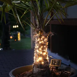 MARELIDA LED Solar Lichterkette 200 LED 20m inkl. Dämmerungssensor silber