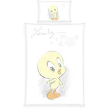 Herding Bettwäsche Looney Tunes, Kopfkissenbezug 40 x 60 cm mit Wende-Motiv, Bettbezug 100 x 135 cm, Mit Knopfleiste, 100% Baumwolle