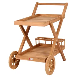 Mr. Deko Teakholz Outdoor Garten Servierwagen mit Rollen - bene living - Chester