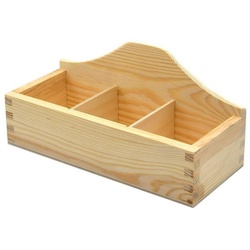 MyBer® Teebox Teebox Teebeutelbox 3 Fächer aus Holz Aufbewahrung von Teebeuteln, Gewürzen, Kaffeepads PM_PH323, Fichtenholz