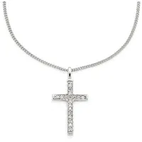 Bruno Banani Kette mit Anhänger Schmuck Geschenk Silber 925 Halsschmuck Halskette Panzerkette Kreuz, mit Zirkonia (synth) silberfarben