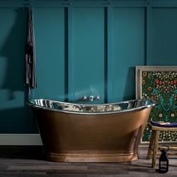 Freistehende Kupfer Badewanne in antikem Kupfer & Nickel - Hudson Reed Sienna